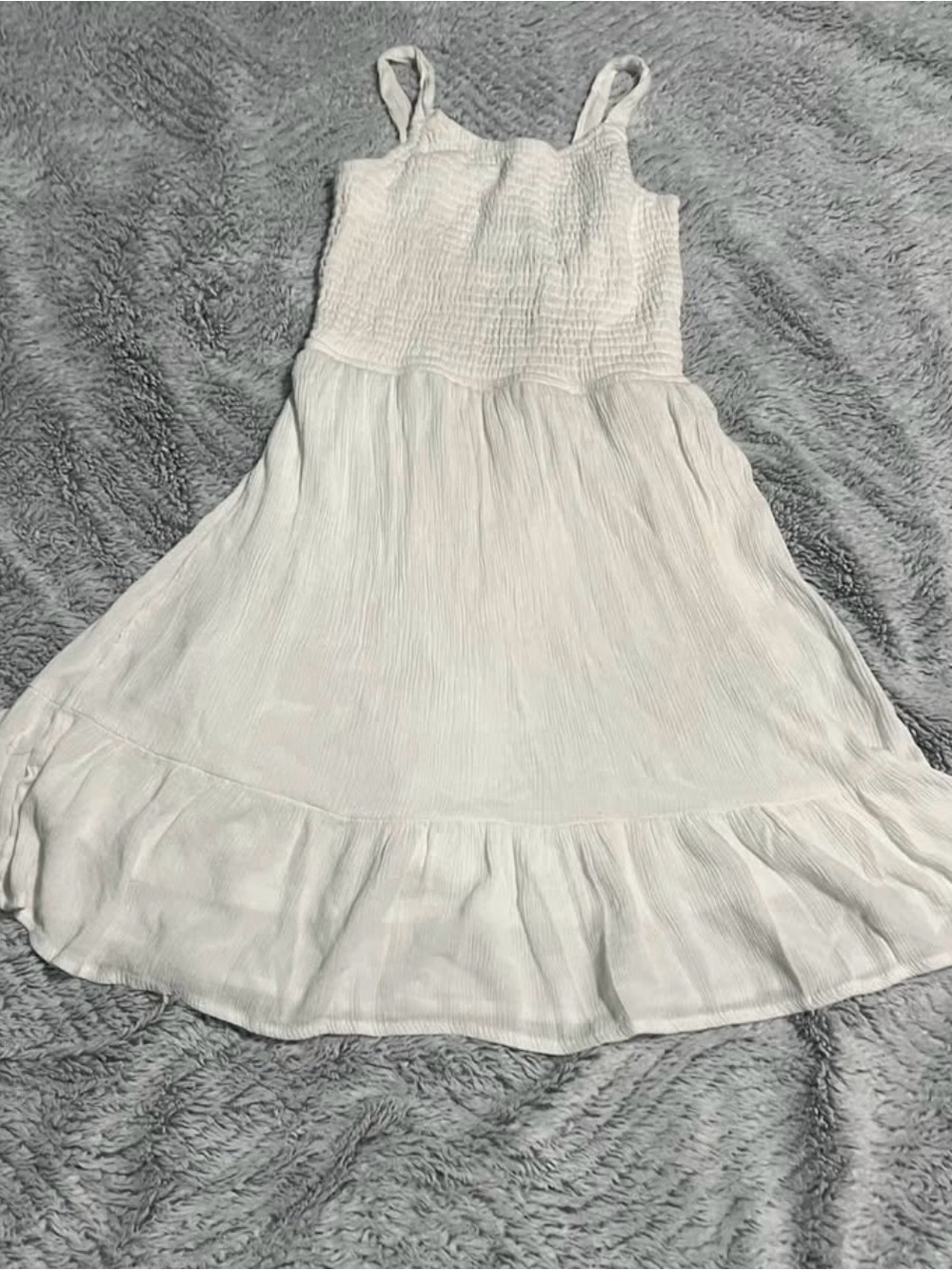 Cat & Jack White Smocked Sundress with Ruffle Hem